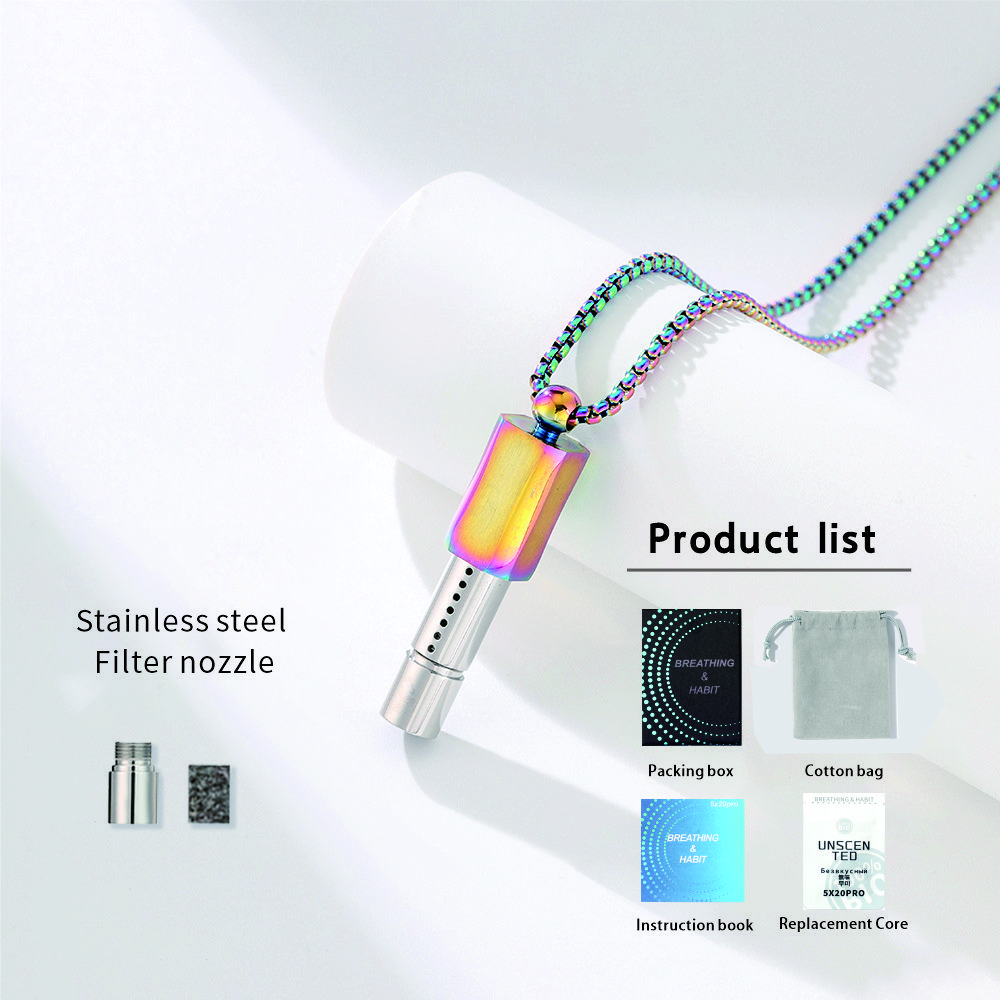 Adjustable Stainless Steel Breath Trainer Necklace