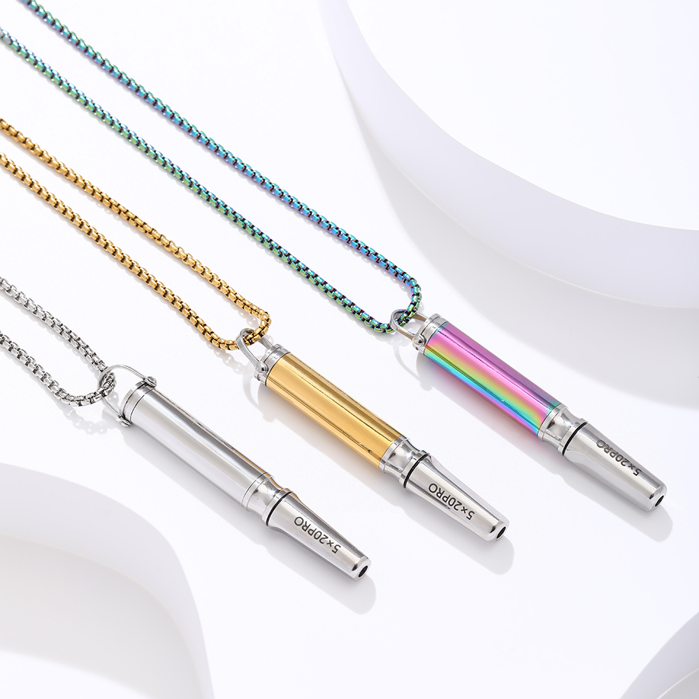 Sleek Stainless Steel Breathing Pendant Necklace