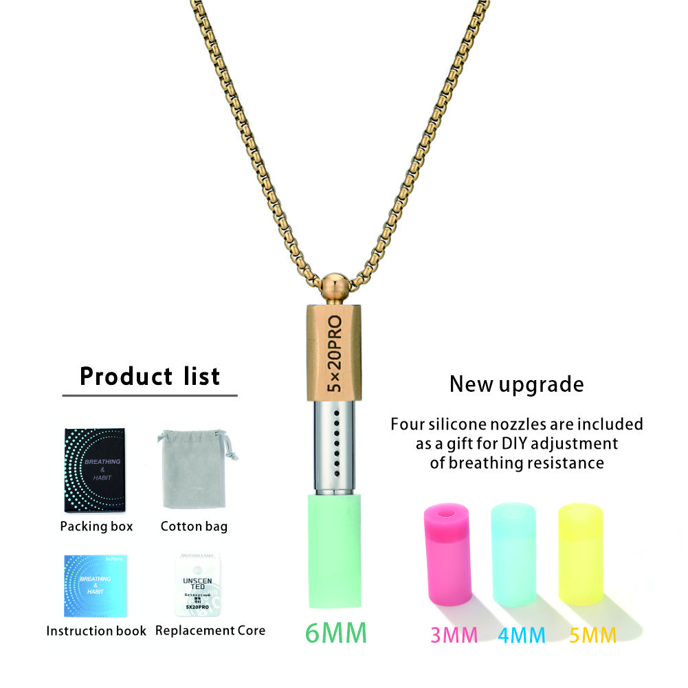 Adjustable Stainless Steel Breath Trainer Necklace