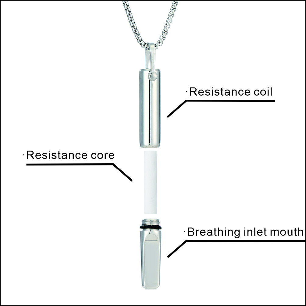 Sleek Stainless Steel Breathing Trainer Necklace