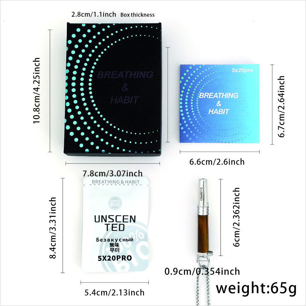 Gemstone Cylinder Breathing Necklace, Steel Tip with Filter Cotton