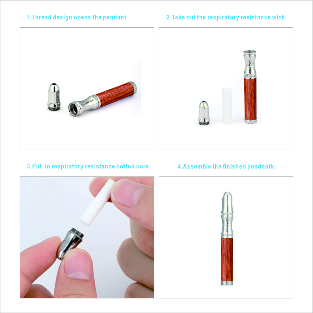 Anti-Stress Breathing Necklace with Precious Wood Pendant