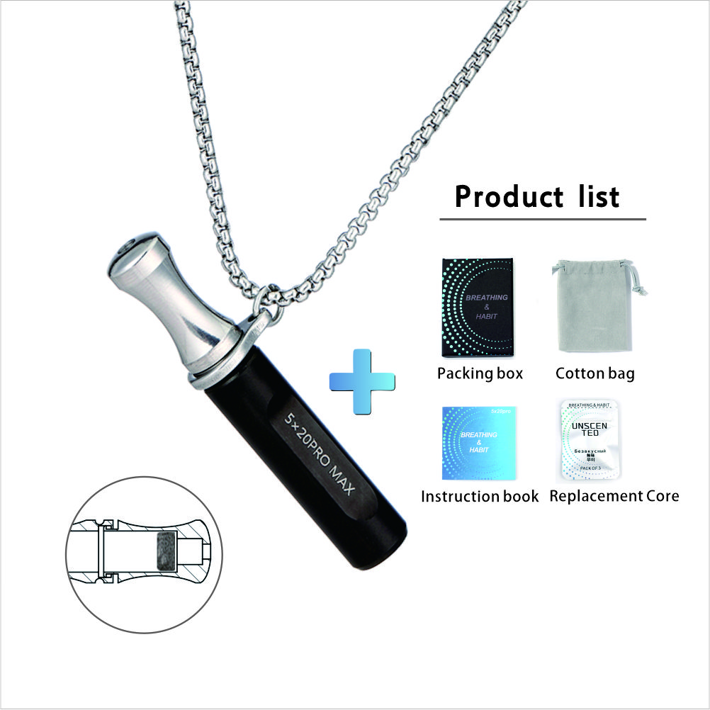 Stainless Steel Breathing Necklace for Anxiety Relief