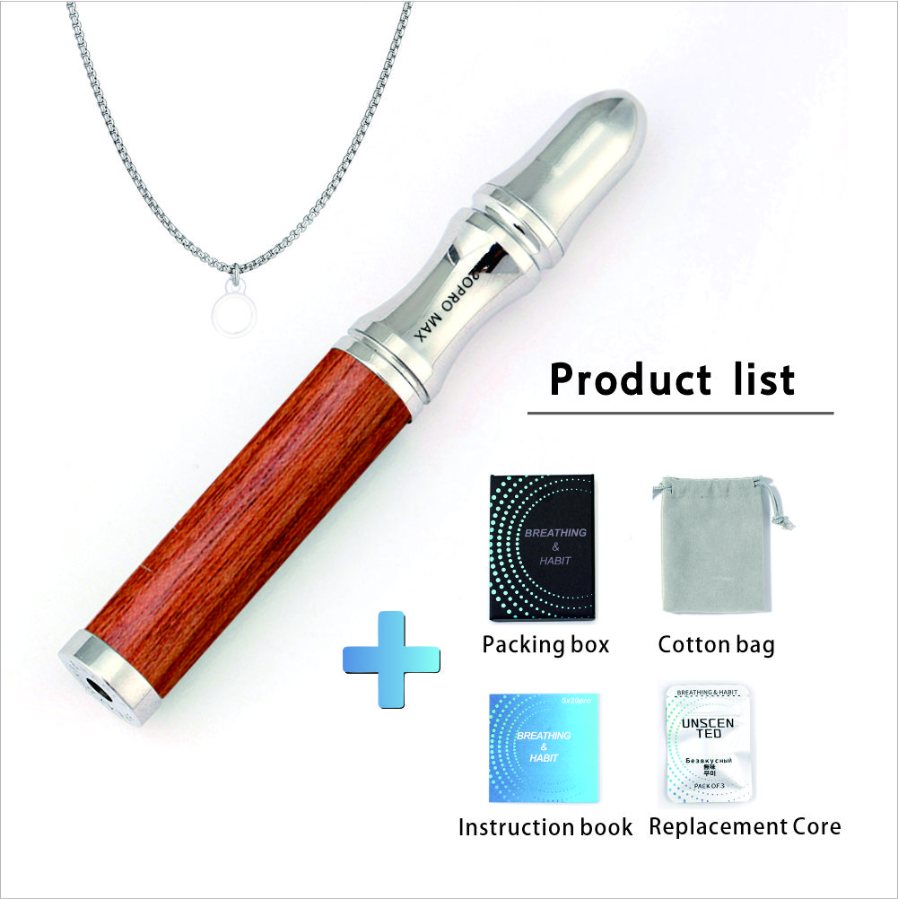 Anti-Stress Breathing Necklace with Precious Wood Pendant