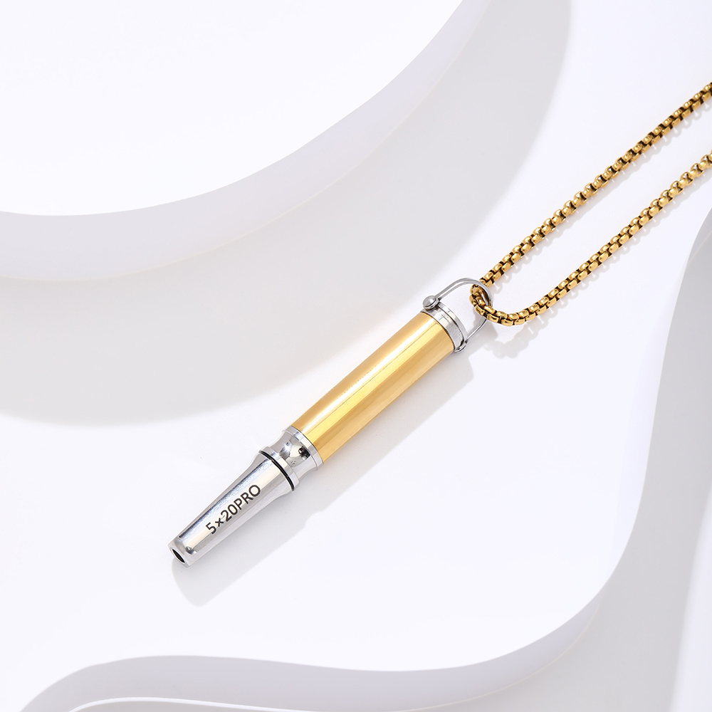 Sleek Stainless Steel Breathing Pendant Necklace
