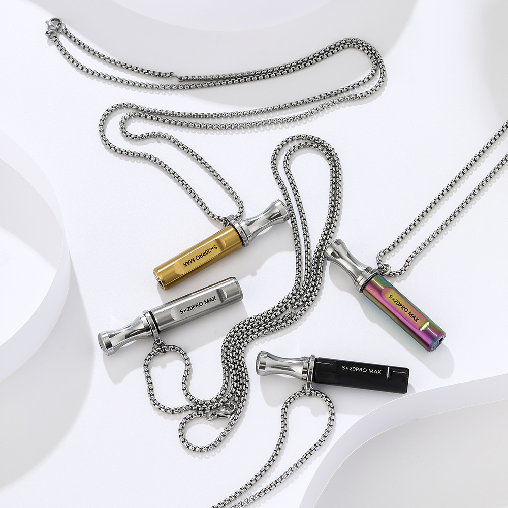 Stainless Steel Breathing Necklace for Anxiety Relief