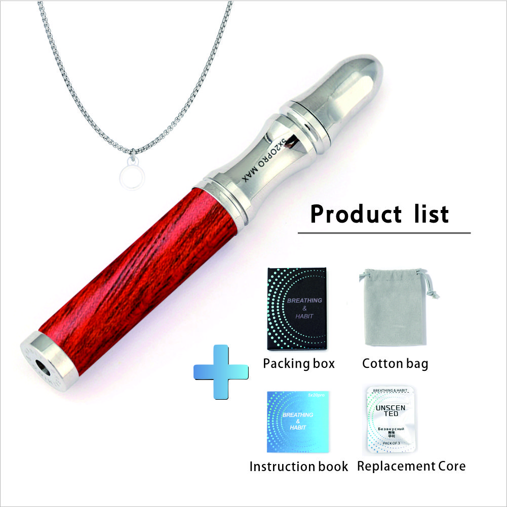 Anti-Stress Breathing Necklace with Precious Wood Pendant