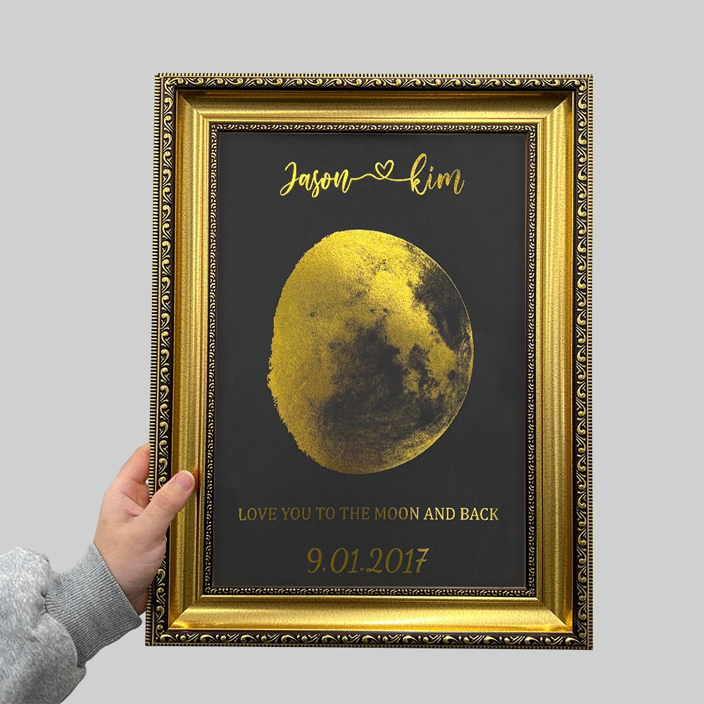 Custom Couple Moon Phase With Custom Text & Date