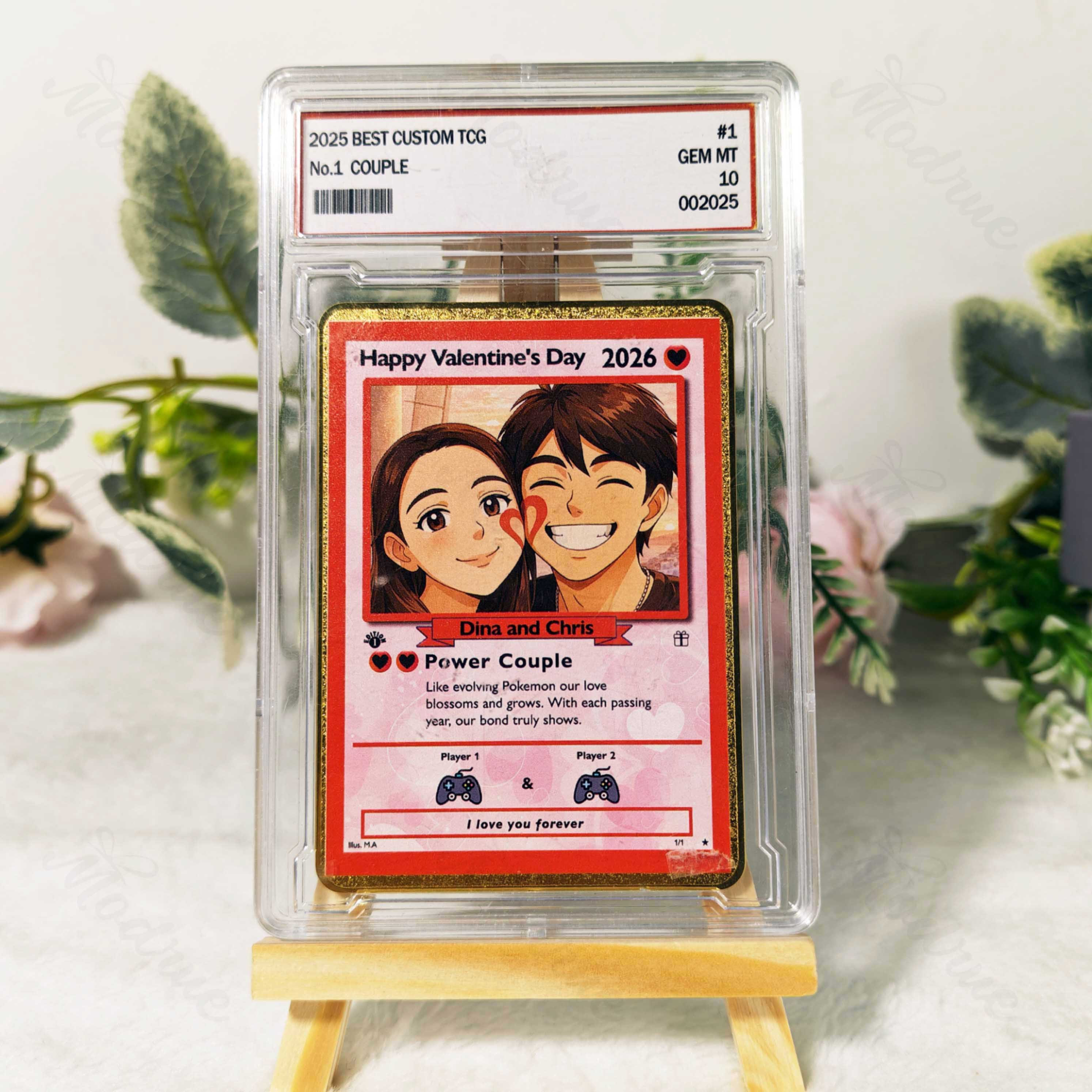 Custom Anniversary Card Couple Photo Anime Style