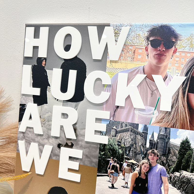 How Lucky Are We Custom Valentine's Day Photo Canvas