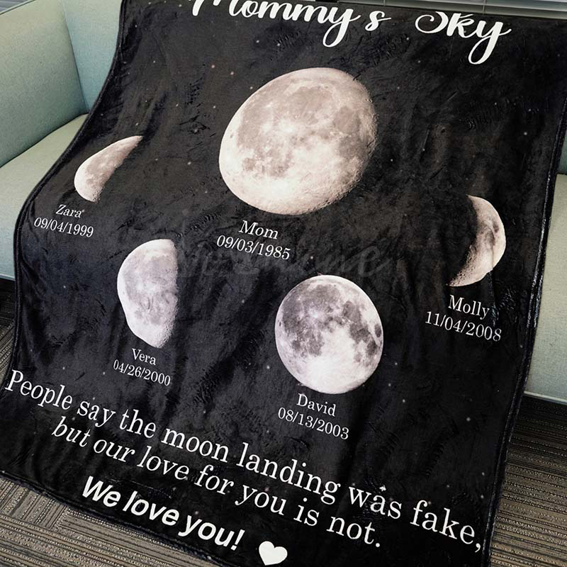 Custom Surrounding Moon Blanket - Mom's Universe
