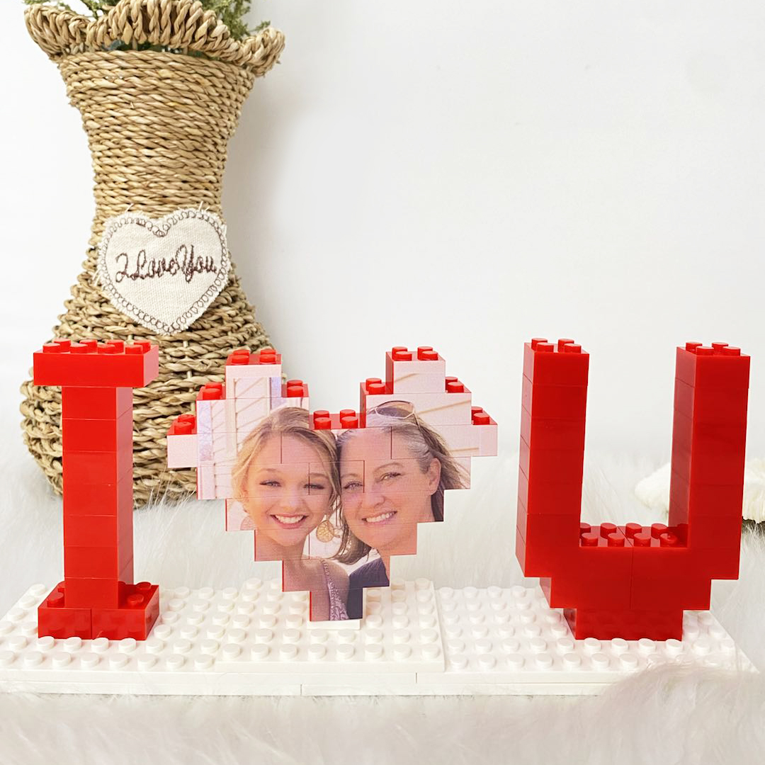 Custom Building Brick Valentine's Day Gifts Photo Block Personalised I Love You Brick Puzzles Gifts for Lovers