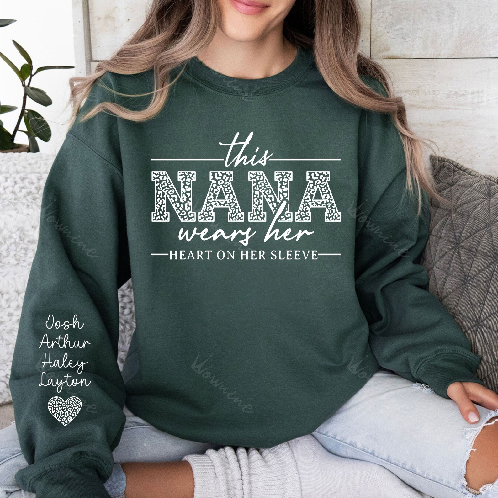 This Mama Wears Her Heart On Her Sleeve leopard print Hoodie