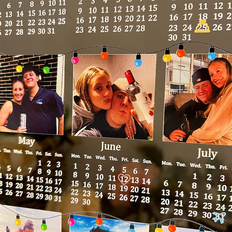 Custom 2026 Calendar LED Light Box with Photo