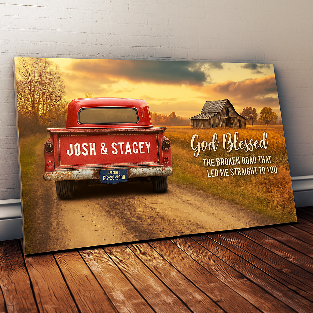 Custom Vintage Truck Farmhouse Canvas Gift