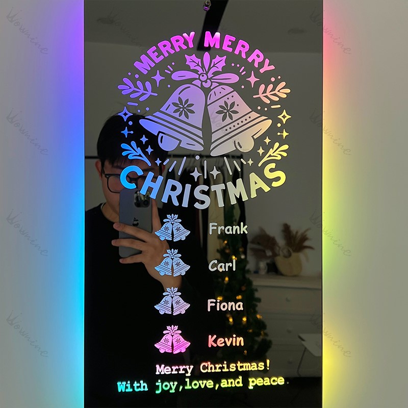 Custom Christmas Family Names Mirror