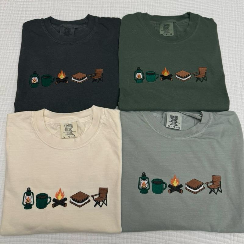 Camping icons smores embroidered