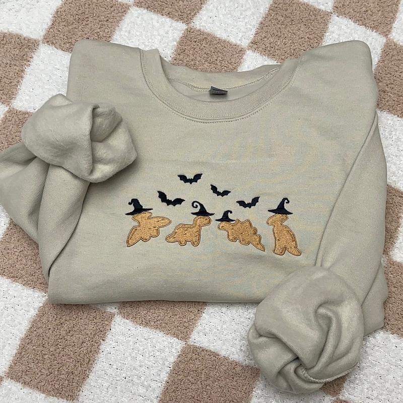 Embroidered Halloween Dino nuggies Sweatshirt
