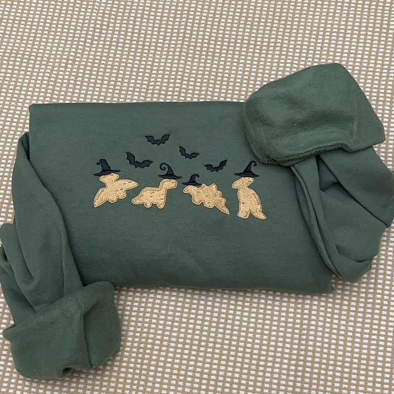 Embroidered Halloween Dino nuggies Sweatshirt
