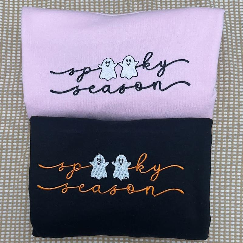 Embroidered Spooky season Pullover Womenswear Embroidered Sweatshirt