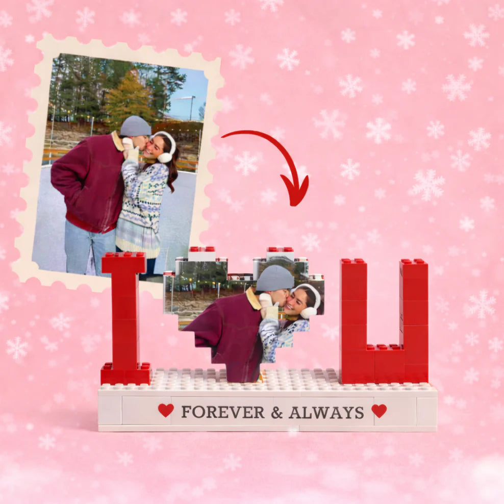 Custom Building Brick Photo Block Personalised I Love You Brick Puzzles Gifts