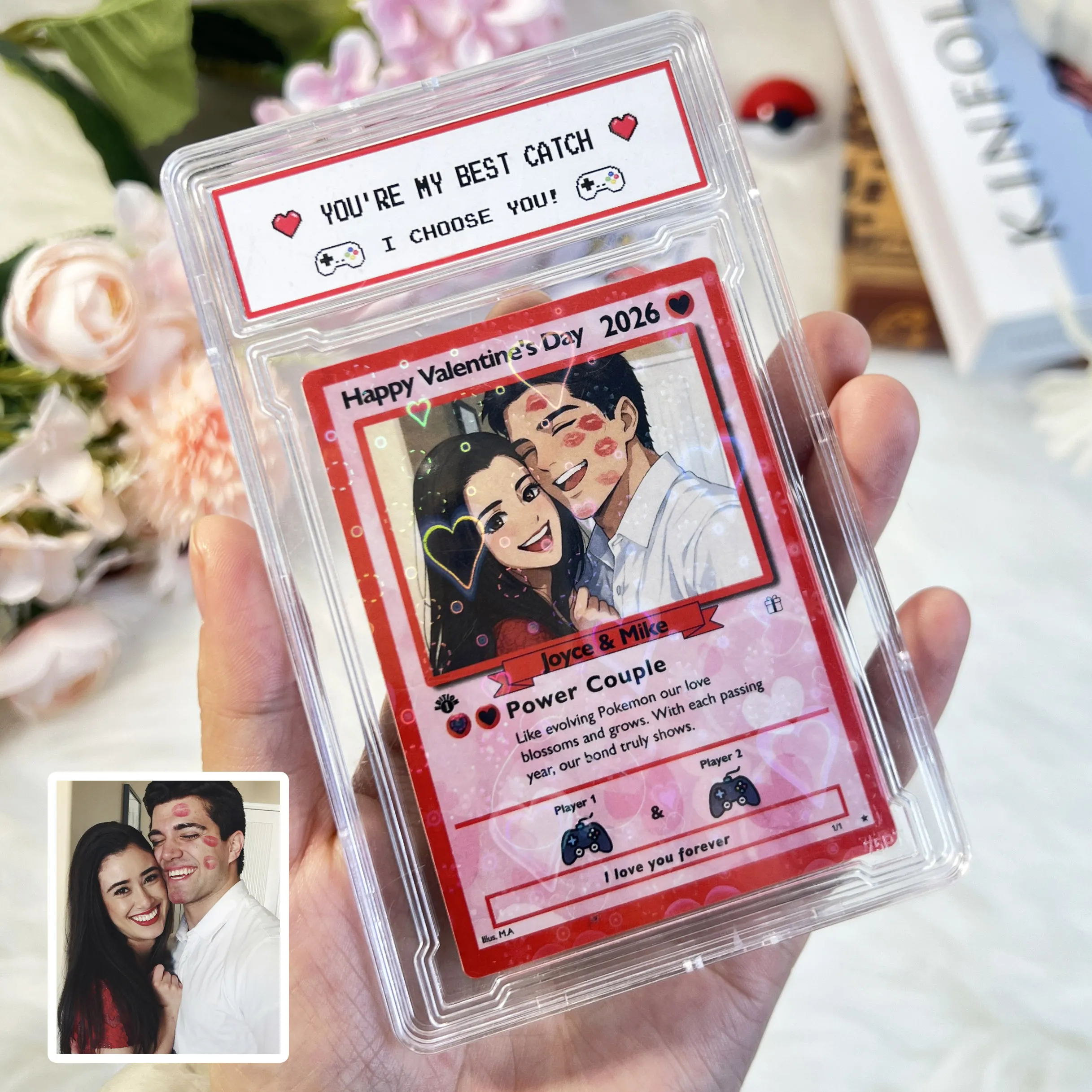 Custom Anniversary Card Couple Photo Anime Style