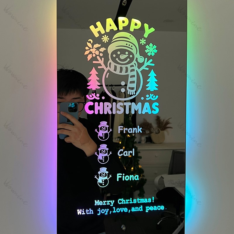 Custom Christmas Family Names Mirror
