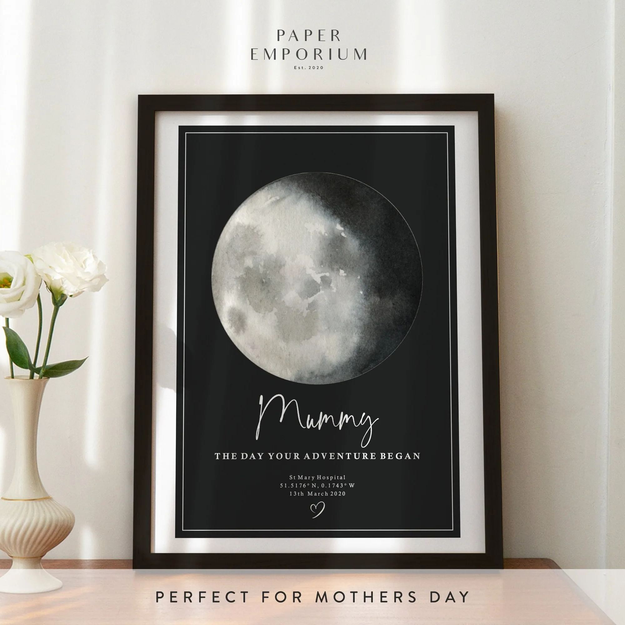 Custom Moon Phase With Custom Text & Date - Commemorative Gift