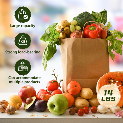 Bolthy Brown Large Kraft Paper Bags 110Pcs 10x5x13 inches(25x12x33cm) Paper Bags with Handles Gift Bags for Shopping, Wedding, Retail, Party Favor Bags