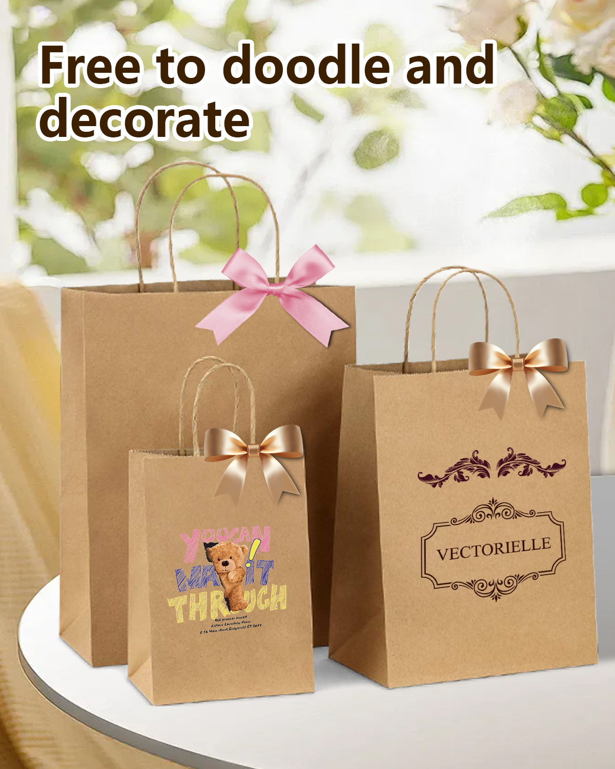 Bolthy Brown Medium Kraft Paper Bag 110Pcs 8.26 x 4.33 x 10.62 inches (20x11x26cm) Paper Bag with Handle Suitable for Shopping, Wedding, Retail, Party Favor Bags