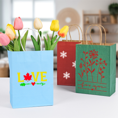 Bolthy MINI Black Kraft Paper Bags Small 25 PCS 5.91 x 3.15 x 8.26 inches(14x8x20cm) Small Kraft Paper Gift Bags with Handles Bulk Shopping Bags, Retail Bags, Merchandise Bags, Party Favor Bags