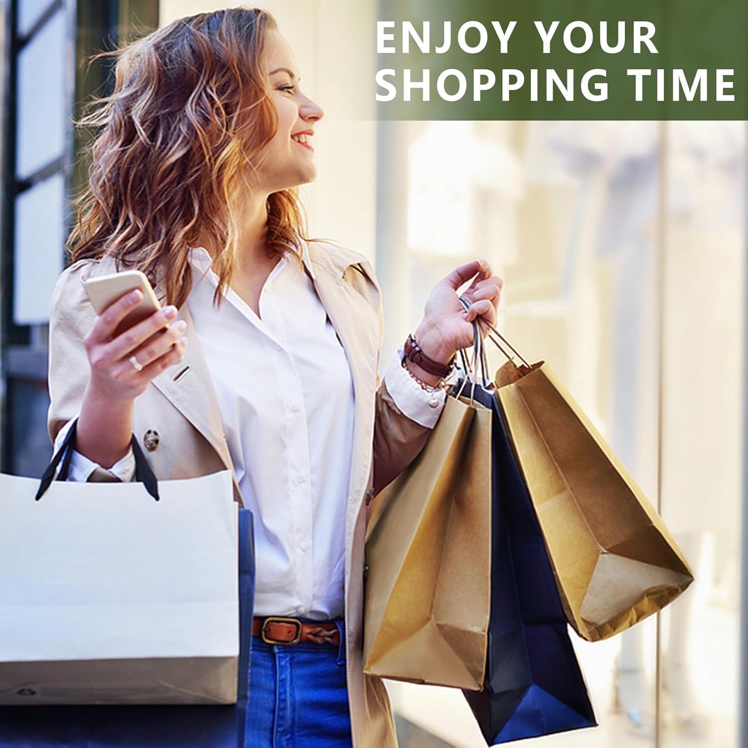 Bolthy Black Large Kraft Paper Bags 100Pcs 10.24 x 4.72 x 12.60 inches(26x12x32cm) Paper Bags with Handles Gift Bags for Shopping, Wedding, Retail, Party Favor Bags