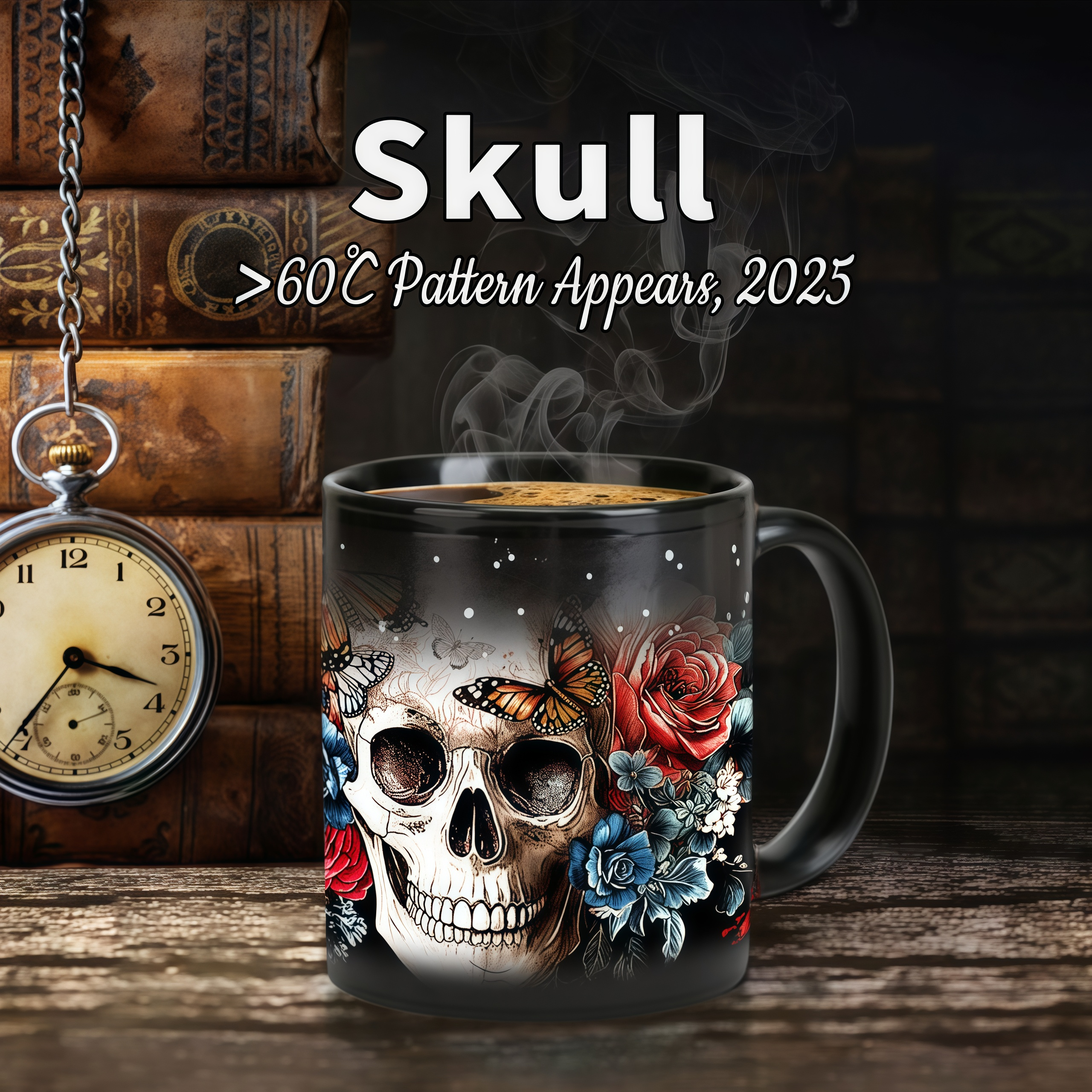 Skull and Rose Color-Changing Mug