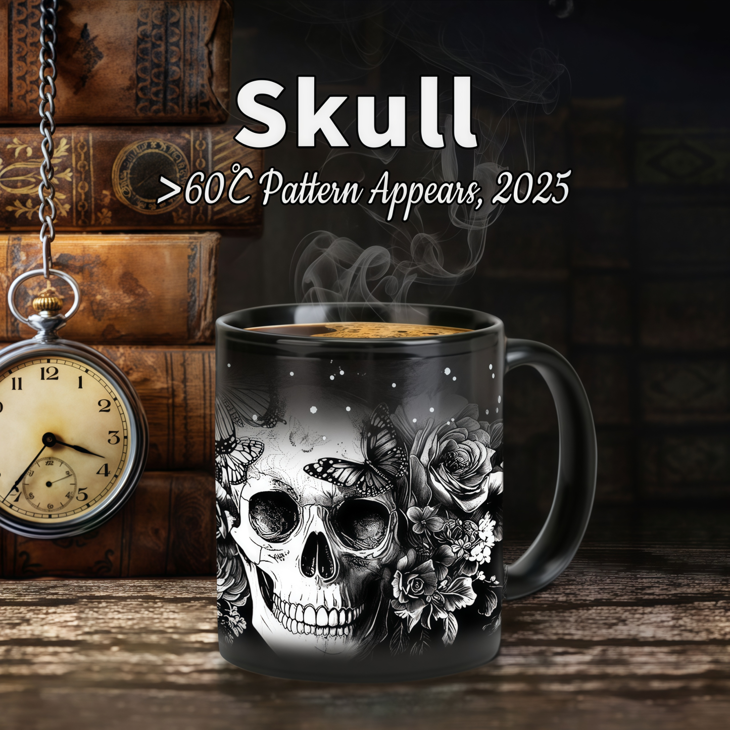 Skull and Rose Color-Changing Mug