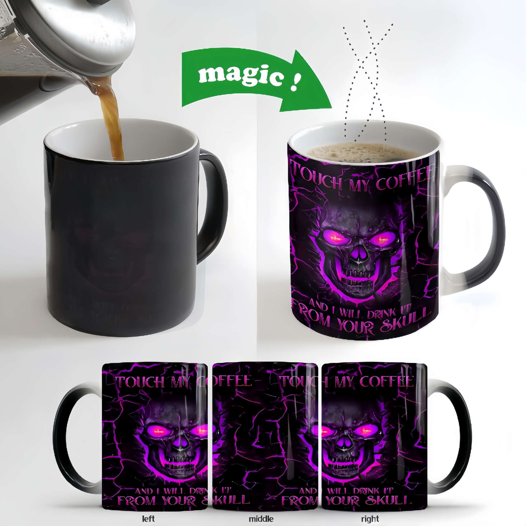 Halloween Skull Color-Changing Mug