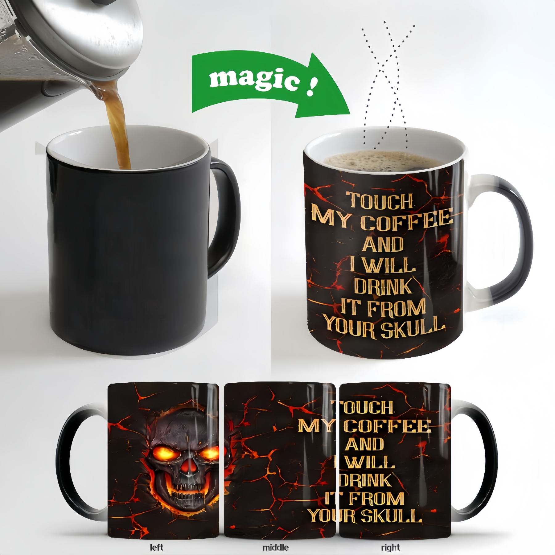 Halloween Skull Color-Changing Mug