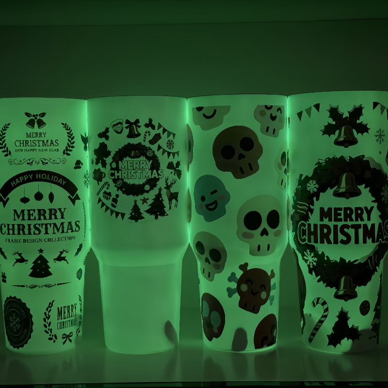 Christmas and Halloween Hot New Style Luminous 40 Ice Cup, High-Value Insulated Cup, Color-Changing Gift