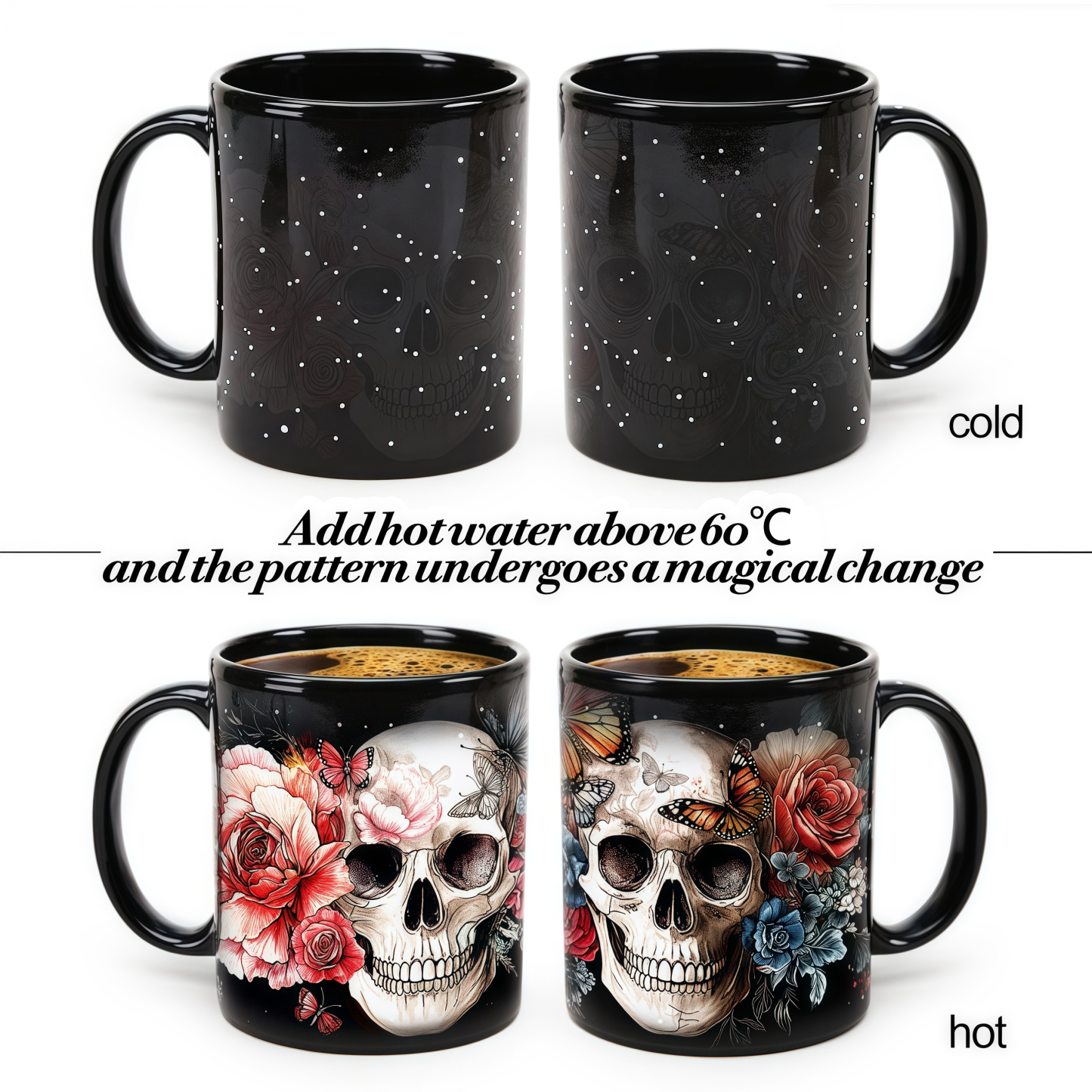 Skull and Rose Color-Changing Mug