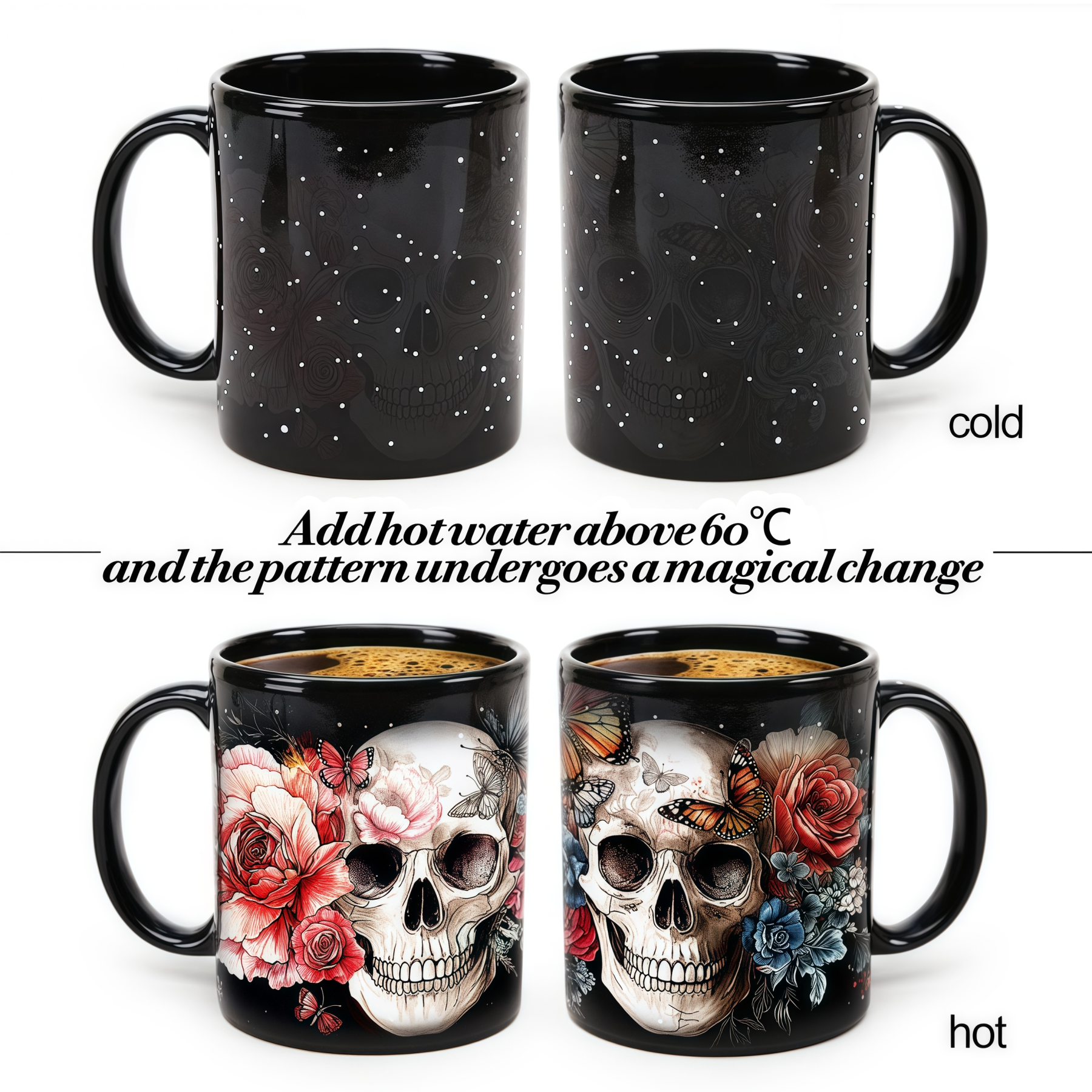 Skull and Rose Color-Changing Mug