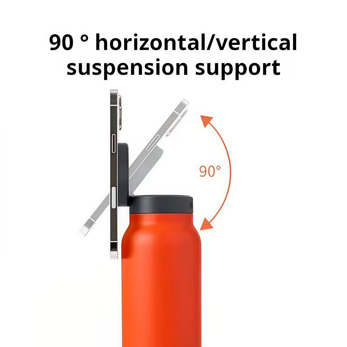 Magnetic suction stand, large-capacity, portable sports water bottle