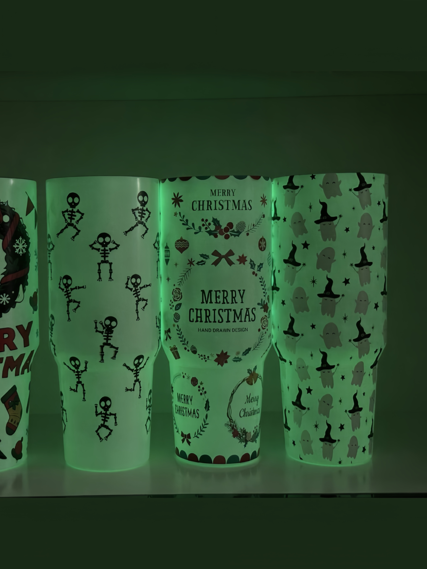 Christmas and Halloween Hot New Style Luminous 40 Ice Cup, High-Value Insulated Cup, Color-Changing Gift