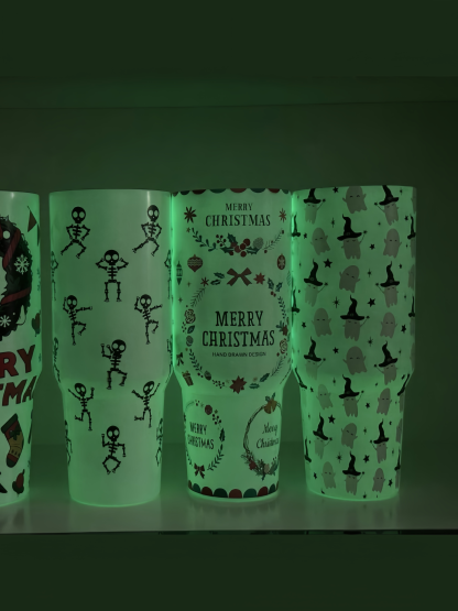 Christmas and Halloween Hot New Style Luminous 40 Ice Cup, High-Value Insulated Cup, Color-Changing Gift