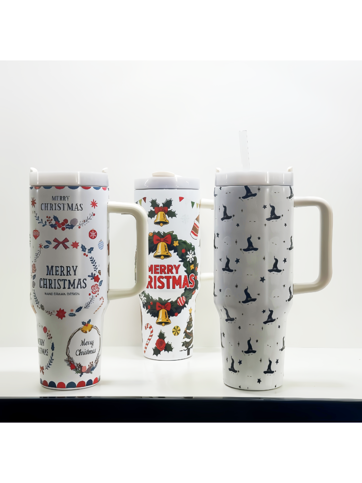 Christmas and Halloween Hot New Style Luminous 40 Ice Cup, High-Value Insulated Cup, Color-Changing Gift