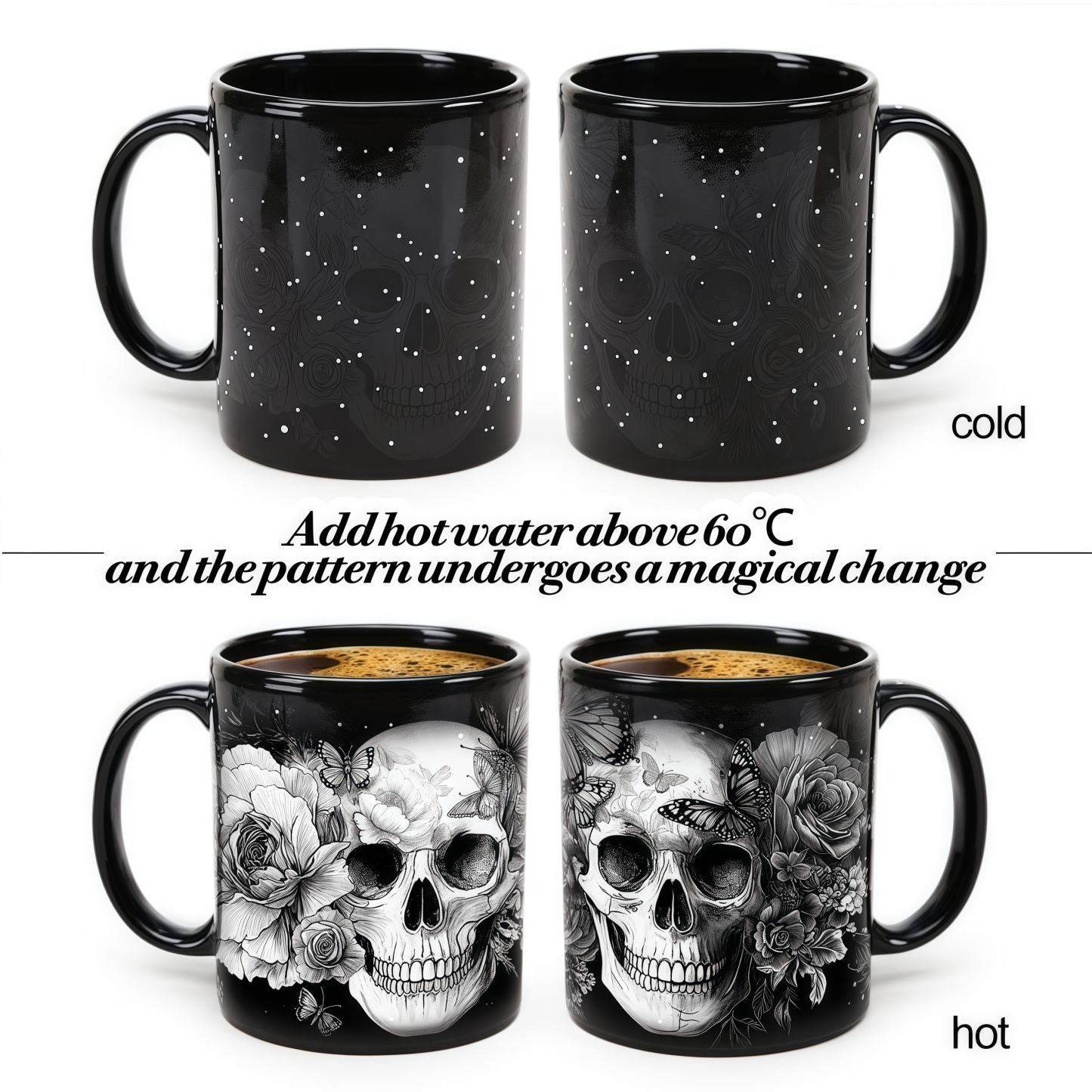 Skull and Rose Color-Changing Mug