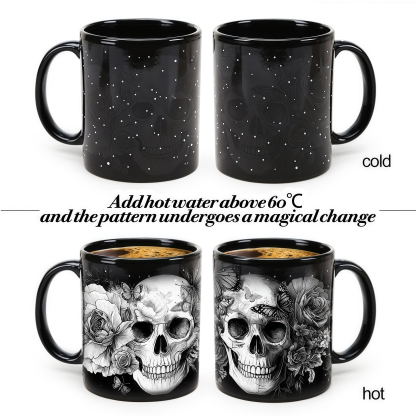 Skull and Rose Color-Changing Mug