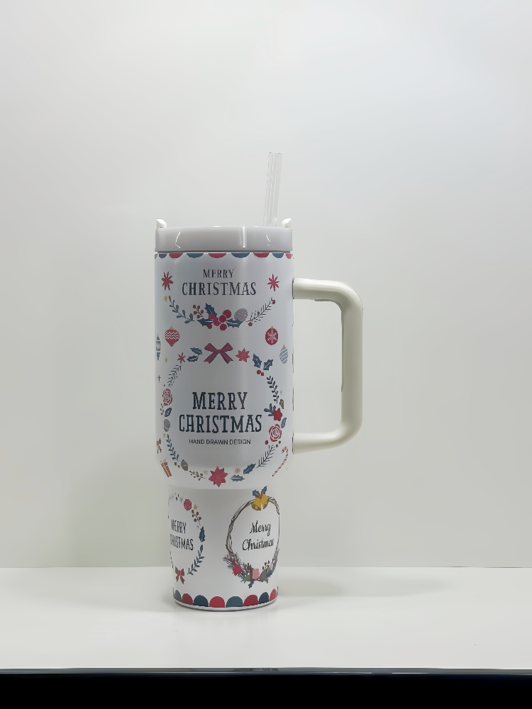 Christmas and Halloween Hot New Style Luminous 40 Ice Cup, High-Value Insulated Cup, Color-Changing Gift