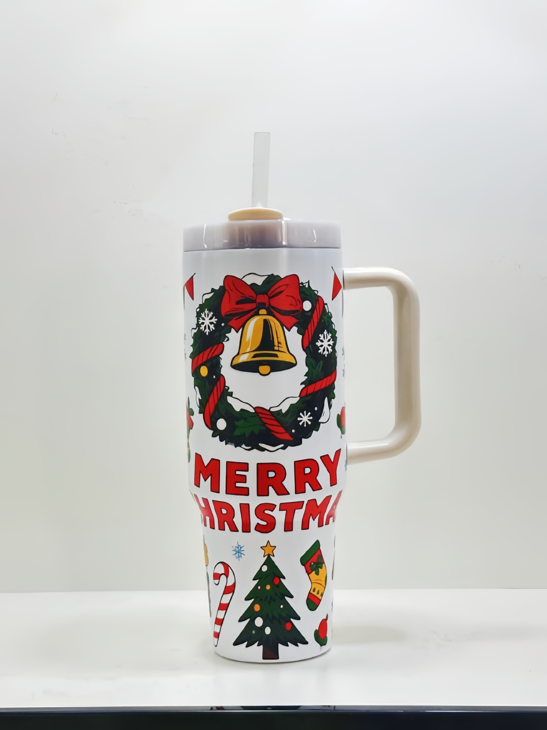 Christmas and Halloween Hot New Style Luminous 40 Ice Cup, High-Value Insulated Cup, Color-Changing Gift