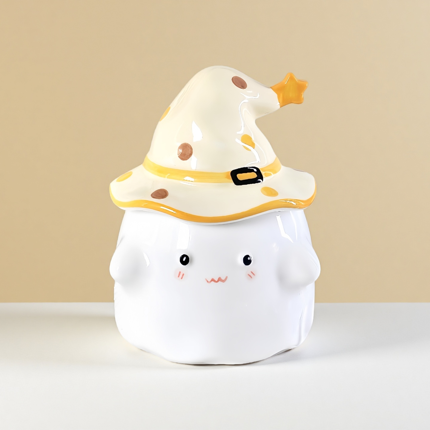 Cute Ghost Ceramic Mug with Lid