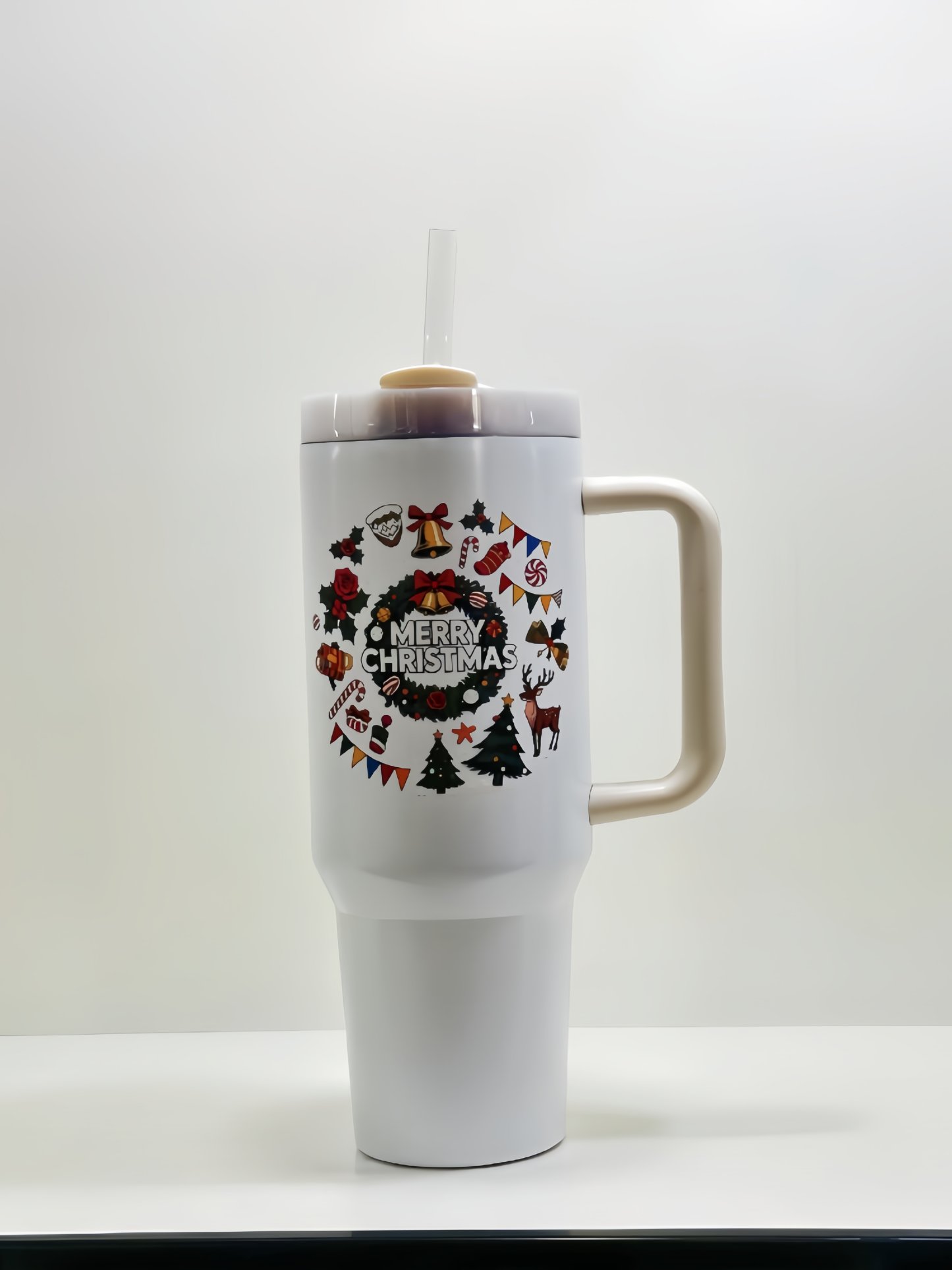 Christmas and Halloween Hot New Style Luminous 40 Ice Cup, High-Value Insulated Cup, Color-Changing Gift