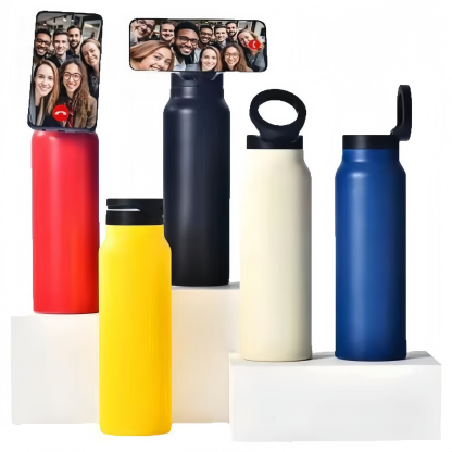 Magnetic suction stand, large-capacity, portable sports water bottle